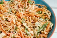 Vibrant Asian Noodle Salad with Zesty Peanut Sauce