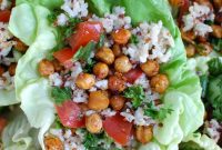 Mediterranean Lettuce Wraps with Sorghum Tabbouleh and Chickpeas
