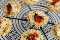Savory Sun-Dried Tomato Spinach Artichoke Phyllo Bites