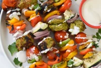 Mediterranean Falafel & Veggie Skewers