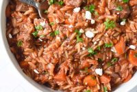 Hearty Greek Giouvetsi Beef Orzo Stew