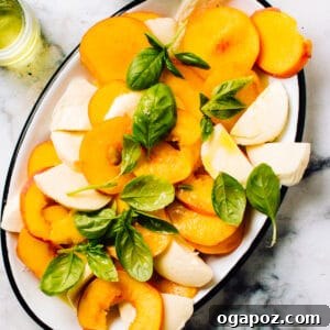 Peachy Caprese Delight 3 Delicious Peach Caprese Salad on a Platter