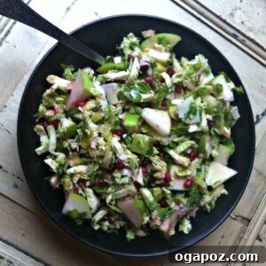 Crisp Shaved Brussels Sprout Salad with Apple and Pomegranate 6 Shaved Brussels Sprout Salad With Apple and Pomegranate recipe card image