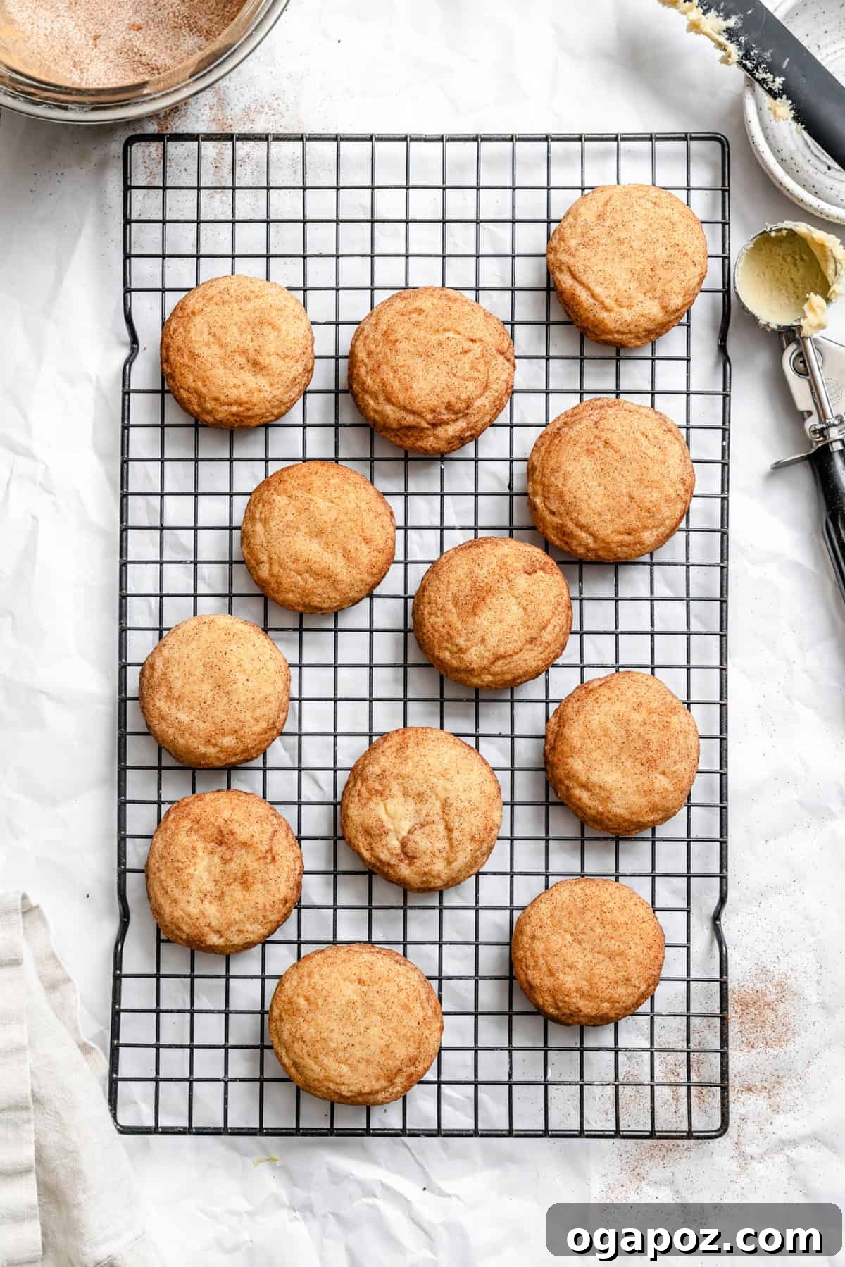 Effortless Snickerdoodles 11 Easy Snickerdoodle Recipe on baking sheet