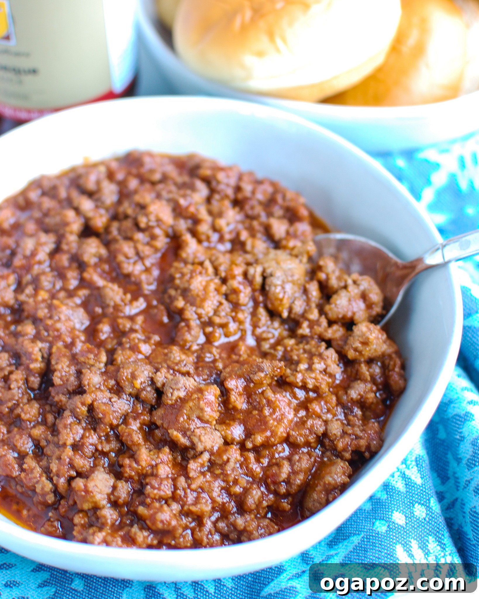Twisted Turkey Sloppy Joes 4 A bowl of delicious sloppy joe mixture, ready to be served.