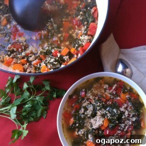 Delicious Turkey Kale Brown Rice Soup