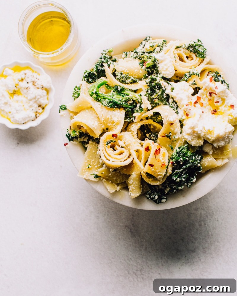 Effortless Creamy Ricotta Pasta with Spinach and Kale 2 Spinach Ricotta Pasta Recipe