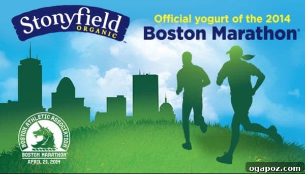 Tangy Dill Greek Yogurt Dip 3 Stonyfield yogurt stand at a marathon event, symbolizing community support.
