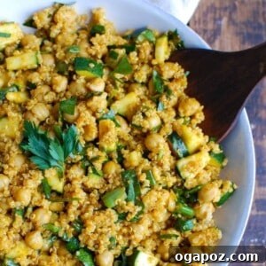 Zucchini Quinoa Chickpea Salad