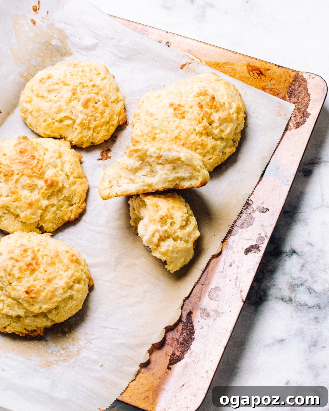 Fluffy Buttermilk Drop Biscuits Stacked
