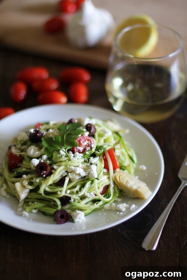 35 Vibrant Mediterranean Dishes 9 Mediterranean Zucchini Noodle Pasta, a light and healthy pasta alternative with fresh vegetables