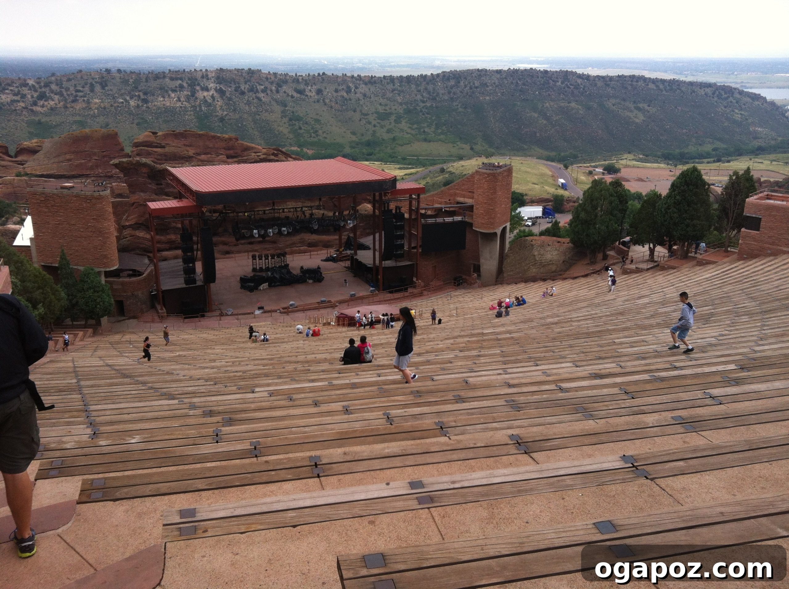 Panoramic view of Red Rocks Amphitheatre and its stunning natural surroundings in Colorado