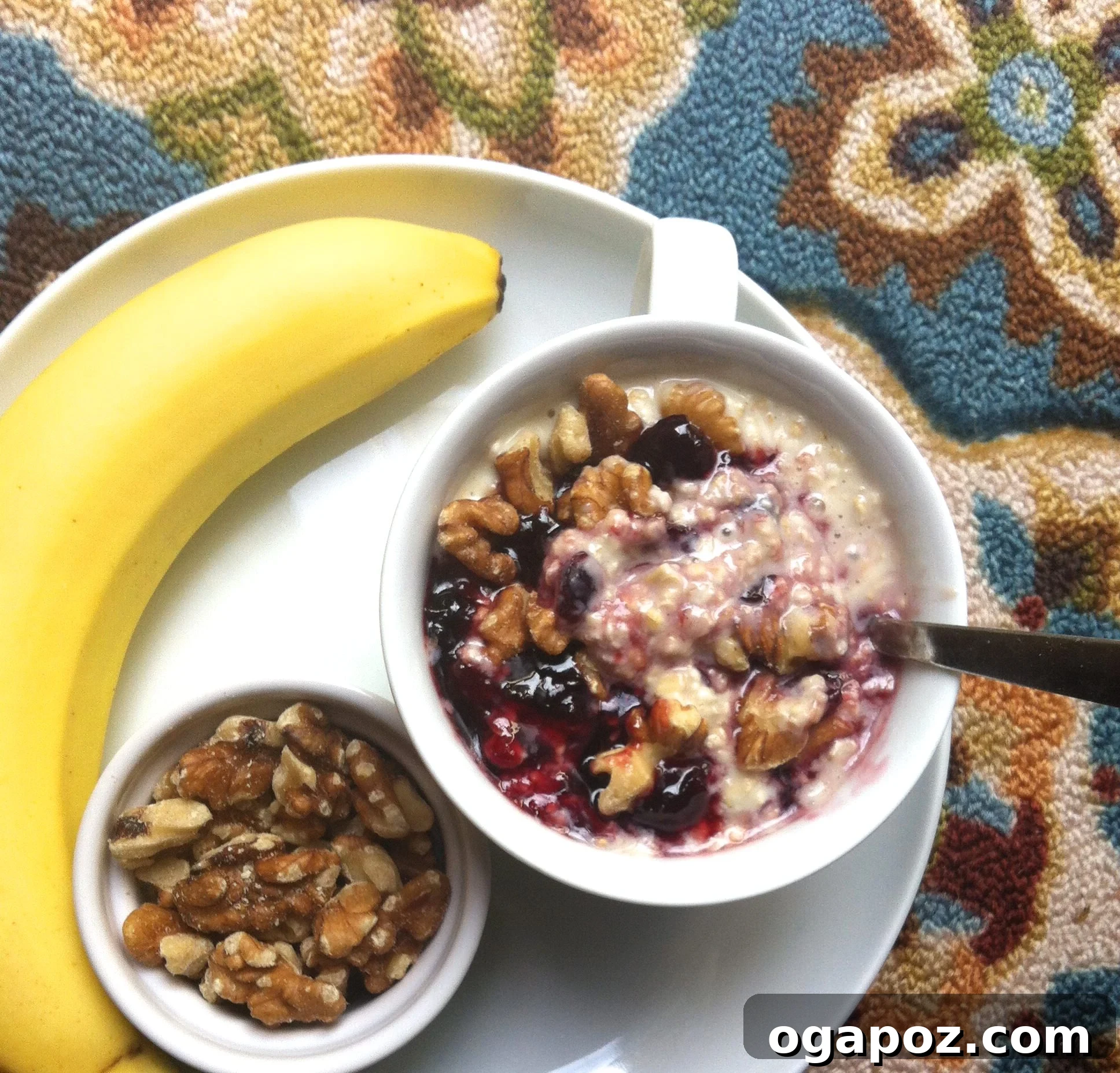 Easy Cherry Overnight Oats 2 Vibrant Cherry Overnight Oatmeal in a Glass Jar, topped with fresh cherries