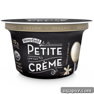 Easy Cherry Overnight Oats 4 Stonyfield Petite Creme Vanilla Bean Yogurt container