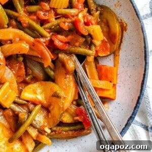 Lebanese Vegetables on a white plate
