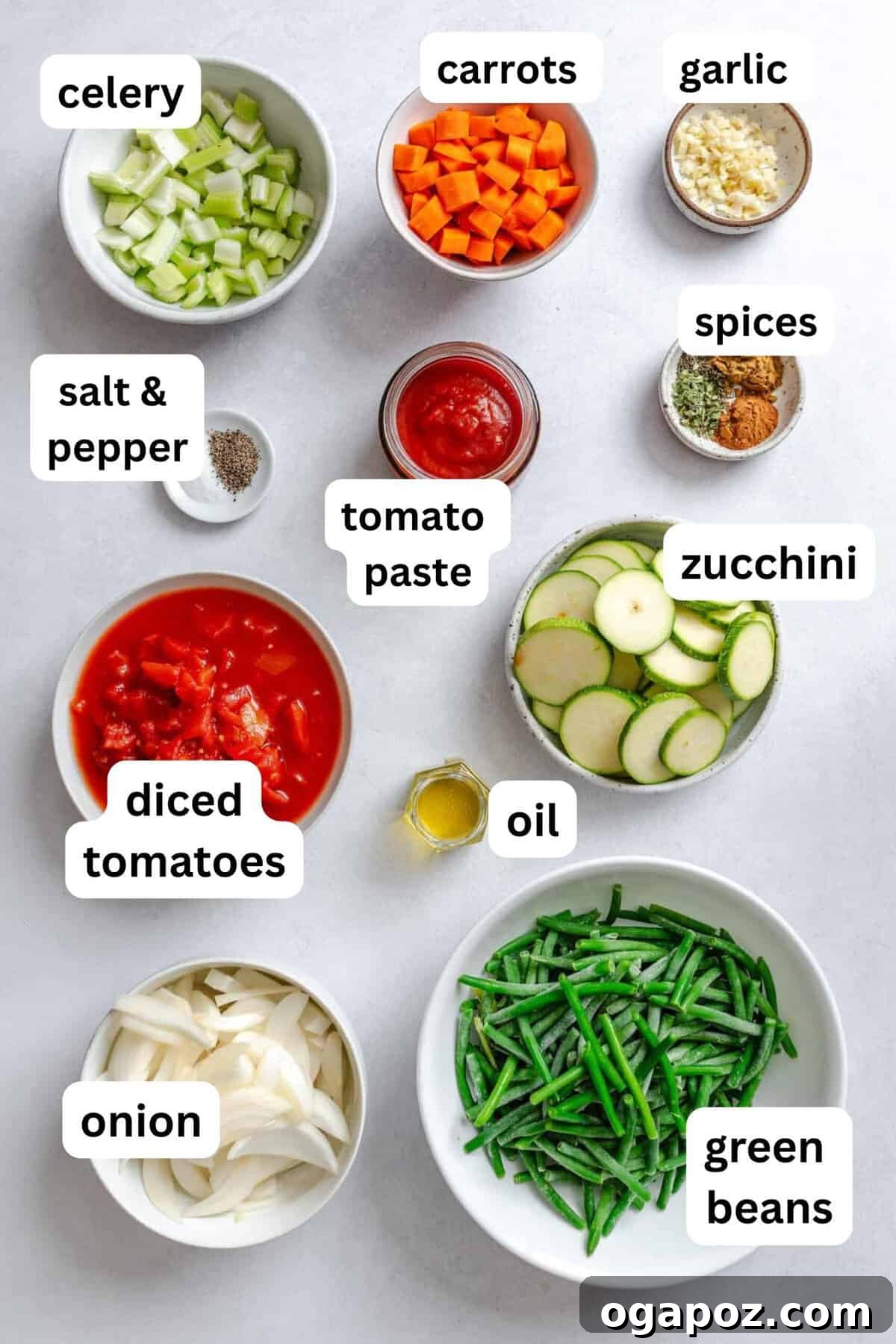Lebanon's Garden Bounty 3 Lebanese Vegetables recipe ingredients spread out on a counter