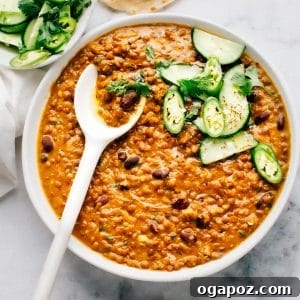 Easy Madras Lentils in a pan.