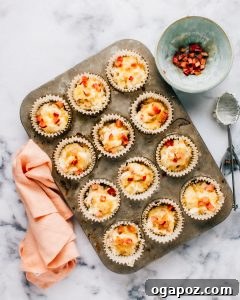 Wholesome Rhubarb Yogurt Muffins 11 Rhubarb Muffin batter in muffin cups.