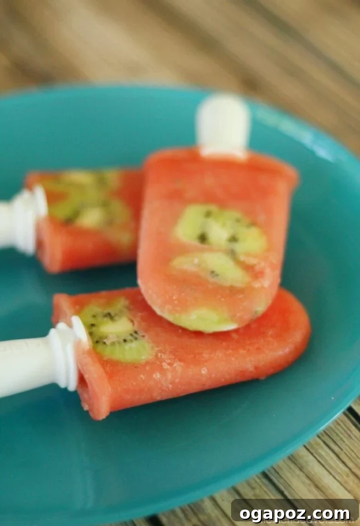 Color Your Plate 13 Watermelon Kiwi Popsicles, homemade frozen fruit treats