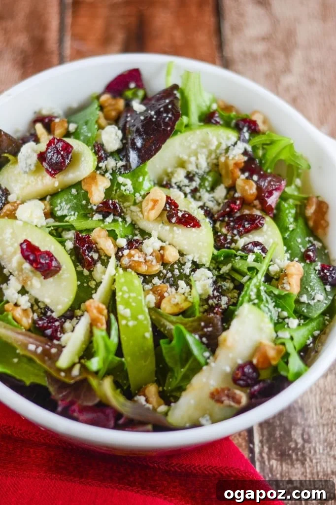 Color Your Plate 15 Apple Walnut Cranberry Salad, a fresh and crunchy side dish