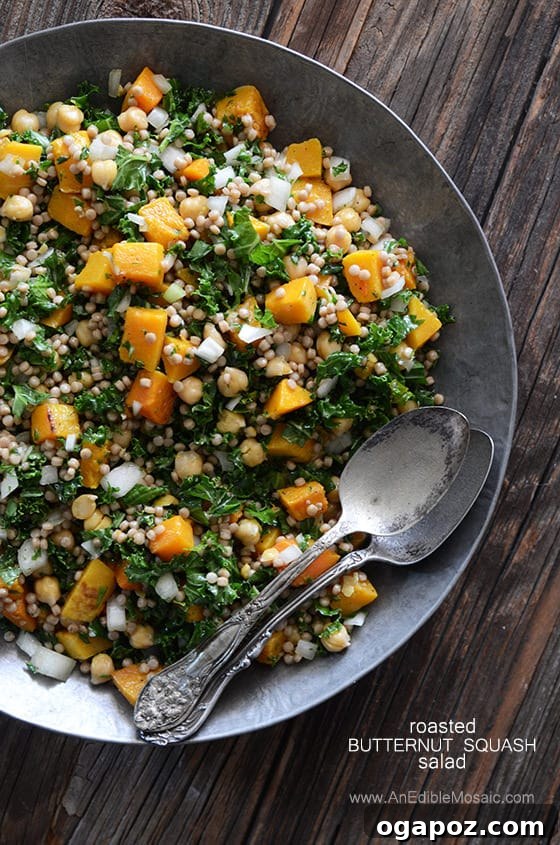 Color Your Plate 19 Roasted Butternut Squash Salad with Chickpeas, Kale, and Pearl Couscous, a wholesome meal