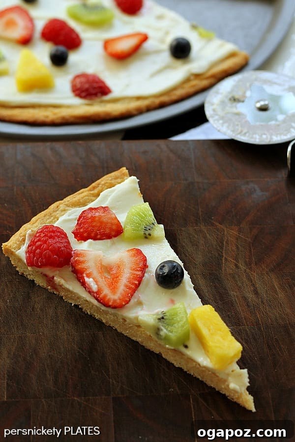 Color Your Plate 21 Fruit Pizza with a cookie crust and fresh fruit toppings