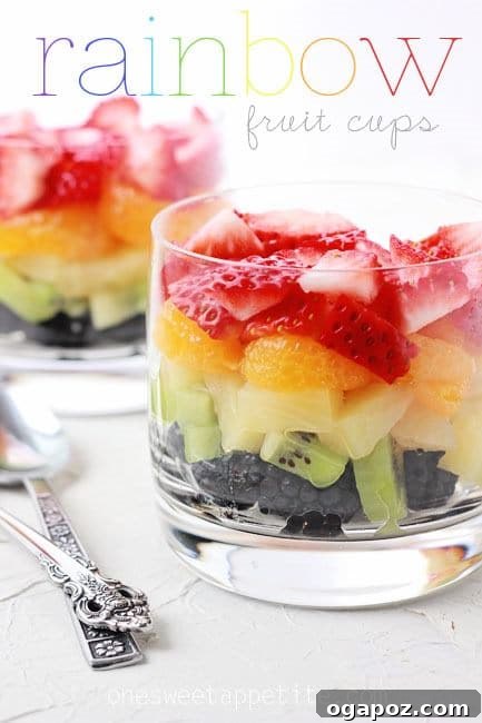 Color Your Plate 23 Rainbow Fruit Cups, individual servings of layered colorful fruits