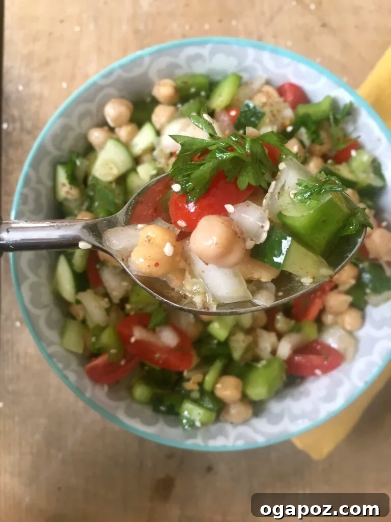 Color Your Plate 5 Chopped Chickpea Salad with various fresh vegetables