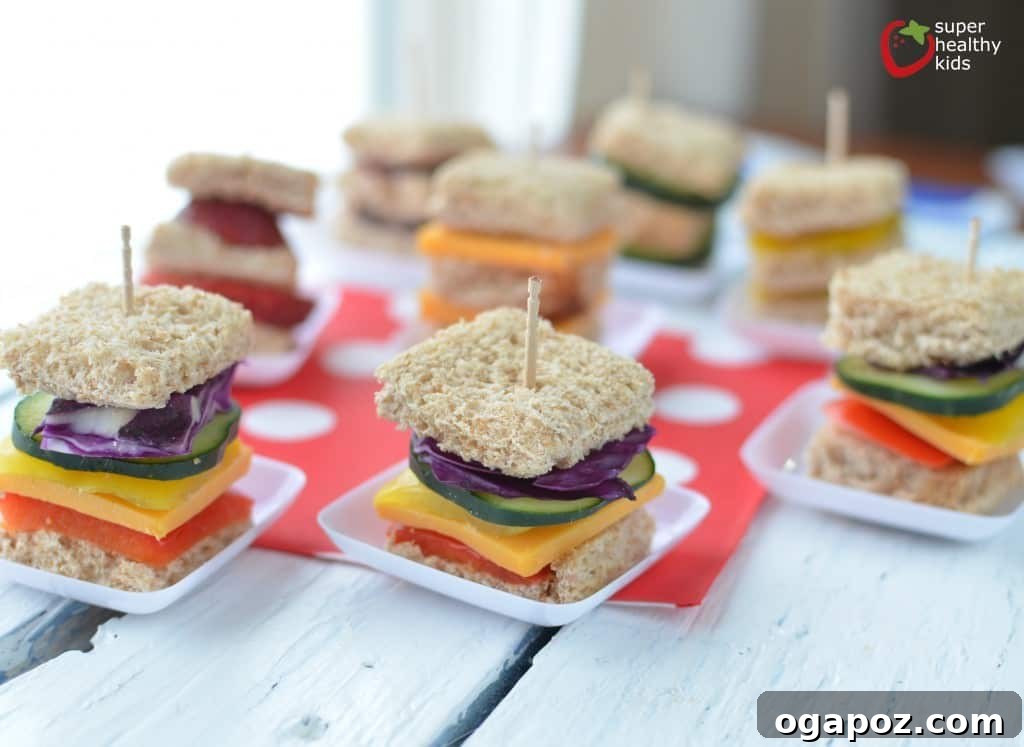 Color Your Plate 41 Mini Rainbow Sandwiches, a fun and healthy lunchbox idea for kids