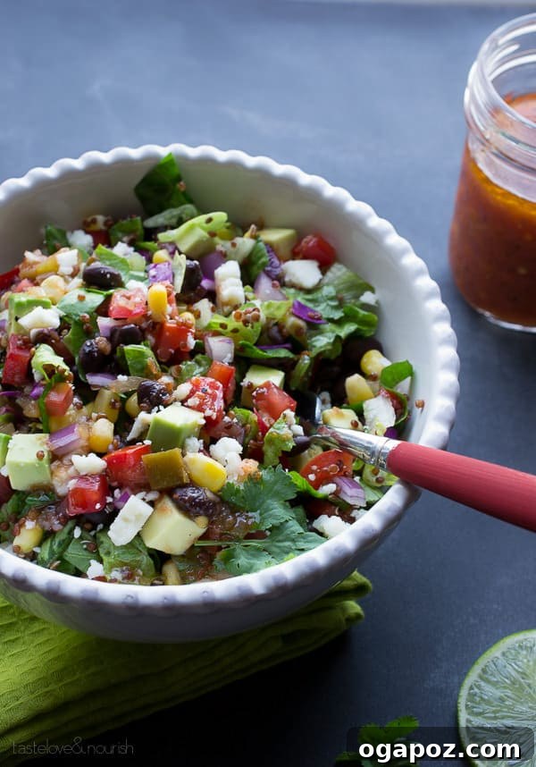 Color Your Plate 50 Southwest Chopped Salad with Salsa Vinaigrette, a hearty and zesty meal