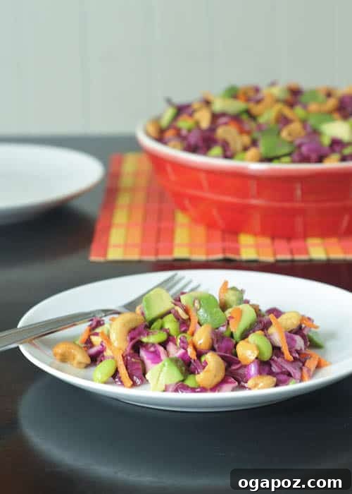 Color Your Plate 6 Cashew Cabbage Crunch Salad, a vibrant mix of cabbage and cashews