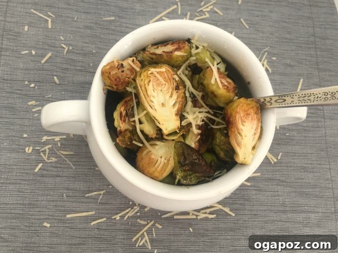 Golden Roasted Brussels with Lemon and Garlic 3 Will's plate with delicious roasted Brussels sprouts