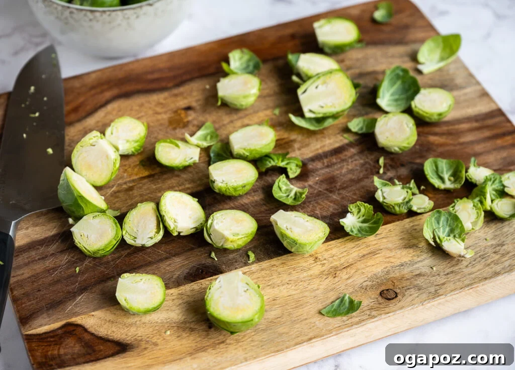 Golden Roasted Brussels with Lemon and Garlic 6 Beautifully roasted Brussels sprouts in a bowl