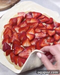 How to fold pastry edges over filling
