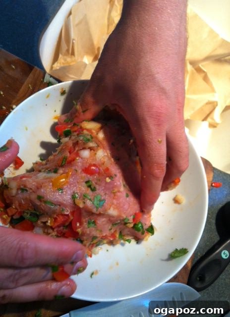 Mikes hand form burger mixing Grilled Spicy Turkey Burgers