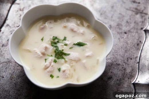 Avgolemono Soup Traditional Greek Avgolemeno Soup, a comforting lemony chicken and rice soup.