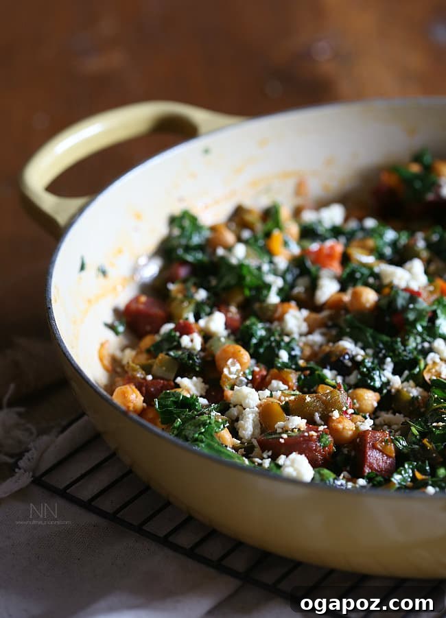 20 Effortless One-Pot Dinners 21 chorizo-chickpea-skillet-20