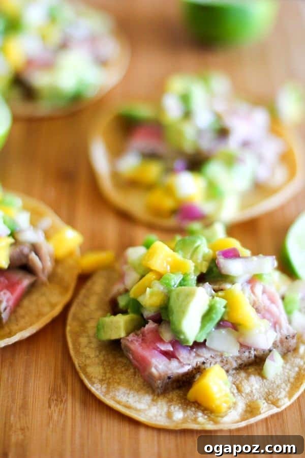 15 Epic Taco Recipes You Need to Try 14 Gourmet Seared Ahi Tacos with Mango Avocado Salsa