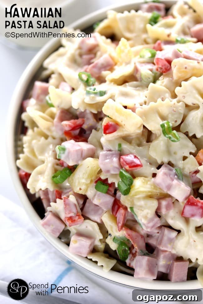 Irresistible Summer Pasta Salad Ideas 3 Hawaiian Pasta Salad with Pineapple Dressing