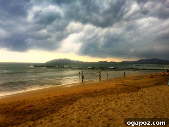Tamarindo: Costa Rica's Pacific Paradise 6 Dramatic storm clouds gathering over the ocean and distant shoreline in Costa Rica
