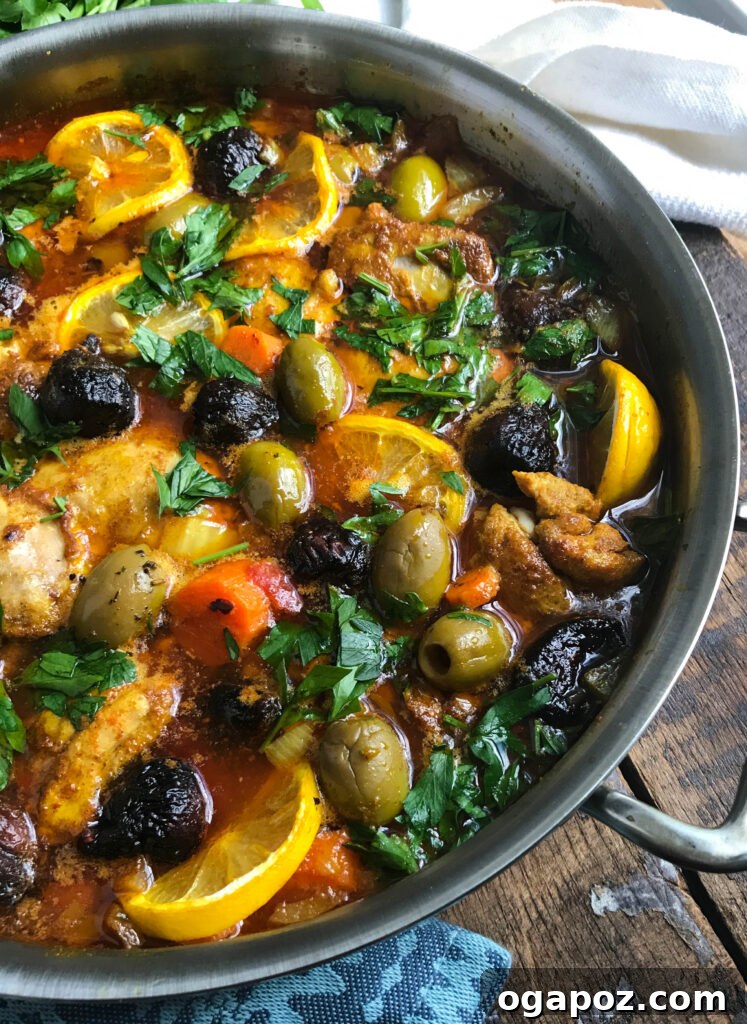 Flavorful Moroccan Chicken Thighs 5 Moroccan Chicken Thighs with large pan