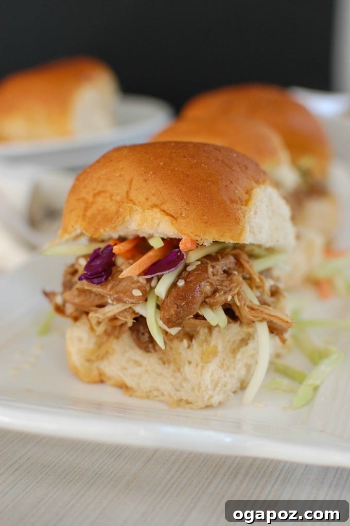 Sweet & Sticky Slow Cooker Honey Sesame Chicken Sliders 5 Slow Cooker Asian Honey Sesame Chicken Sliders - game day