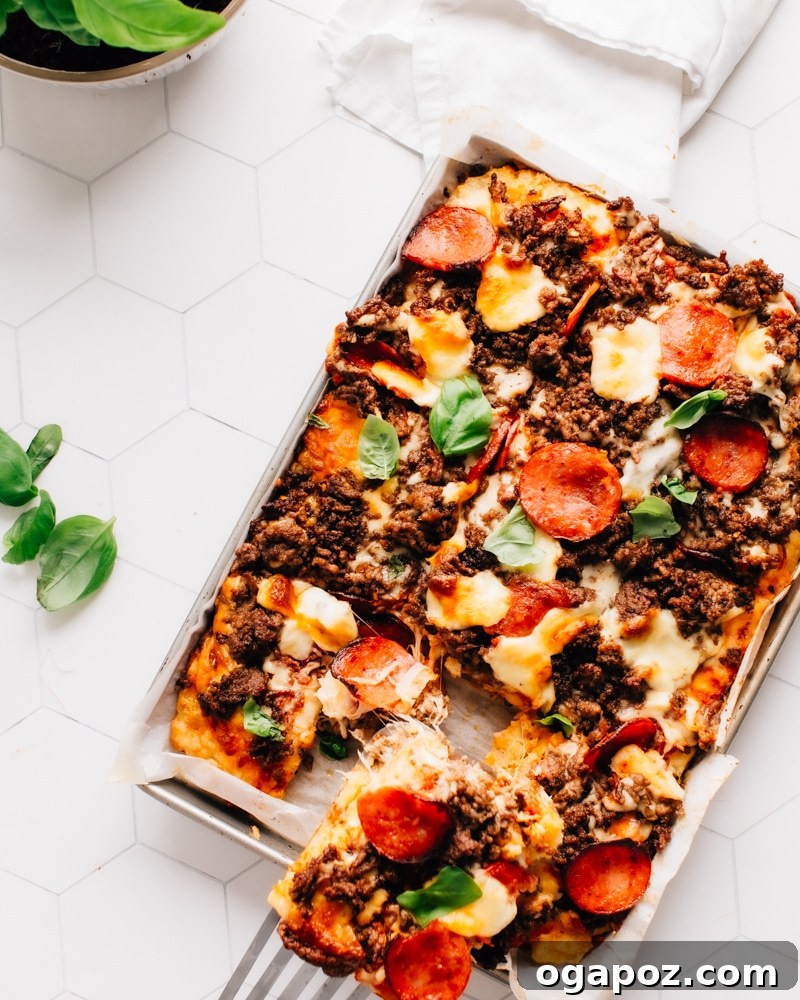 Your Go-To 30-Minute Biscuit Dough Pizza 5 Freshly baked homemade biscuit dough pizza, golden brown and bubbly, ready to serve