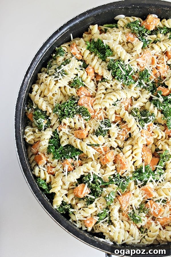 21 Creative Ways to Enjoy Kale 20 One-pan Sweet Potato & Kale Pasta Skillet