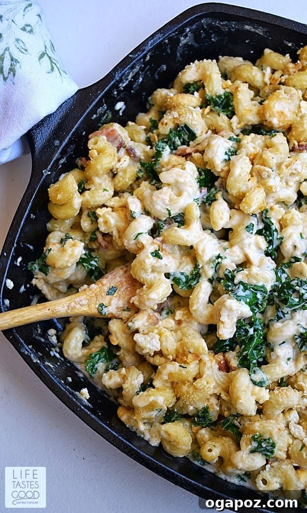21 Creative Ways to Enjoy Kale 9 Comforting Mac & Cheese with kale and bacon