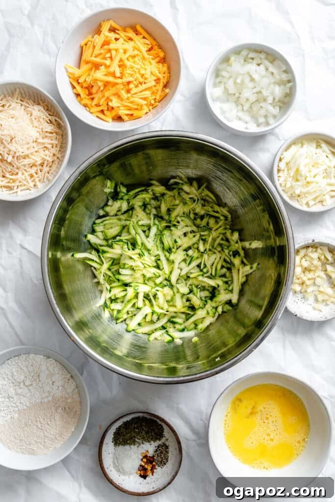 Crispy Zucchini Fritters Made Easy 8 Easy Zucchini Fritters zucchini in a bowl