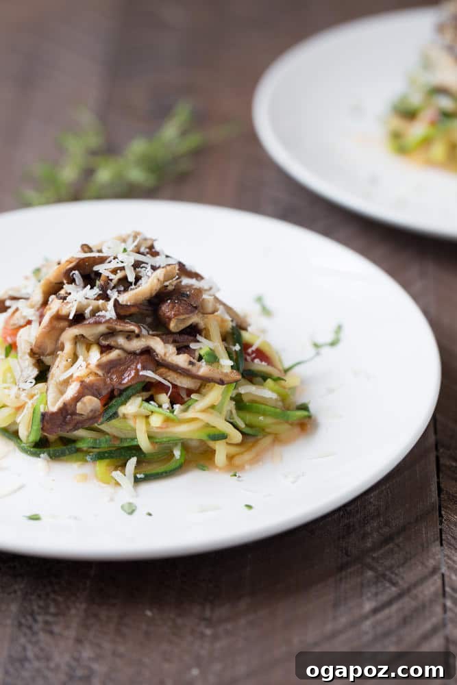 12 Irresistible Zucchini Recipes 8 Zucchini noodles tossed with shiitake mushrooms and fresh tomato sauce