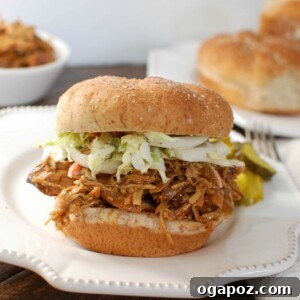 Fall-Apart Tender Slow Cooker BBQ Pulled Chicken Sandwiches 6 Slow Cooker BBQ Pulled Chicken Sandwich