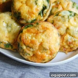 Breakfast Egg Muffins prepared for a recipe card, showing the texture and ingredients.