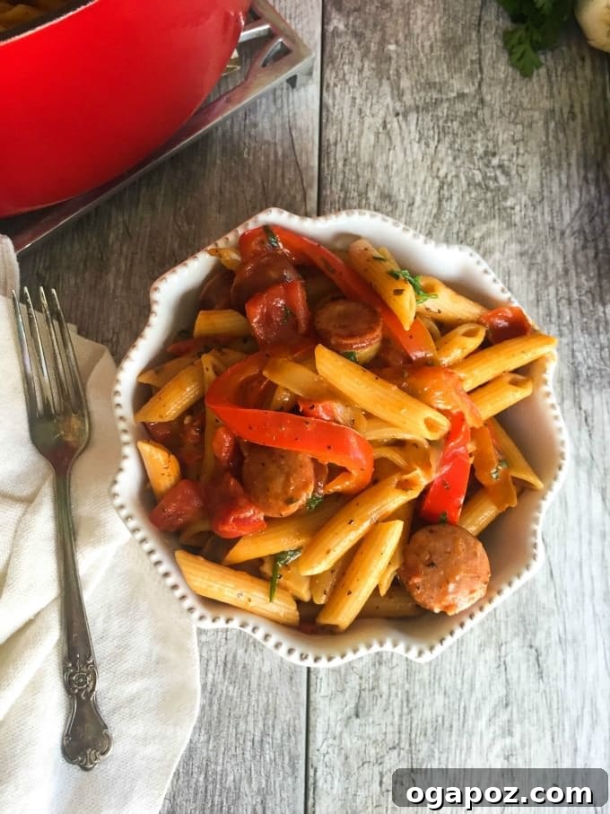 One Pot Cajun Pasta with a focus on fresh ingredients like bell peppers and onions
